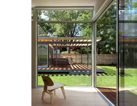A view across the new courtyard.