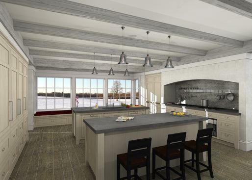 Organic farmers need a roomy kitchen with views of the acreage.