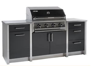 Need stainless steel cabinets for your grill? These cabinets can be designed to meet almost any specifications, the company says. Doors come in standard appliance-grade stainless or in such offerings as fingerprint-resistant stainless steel or eight designer textures such as linen, leather grain, and diamonds. They also come in designer black, bronze, blue, and nontarnish copper. Lasertron. 954-846-8600. www.lasertrondirect.com.