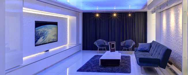 In 2016, the team revealed the living room, which features an audio-visual wall that is intended to be the central communications hub of the entire home.