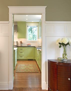 By opening up the downstairs floorplan, Moore kept the rooms defined as living, dining, and eating places, yet created a "figure eight" configuration that lets the rooms flow into each other and avoids dead-end spaces.