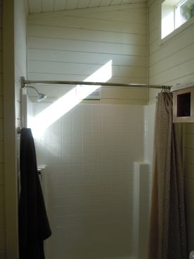 The shower and sinks can be installed as a greywater system that does not require a municipal hook up.