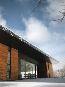 Floor-to-ceiling windows allow residents to take in the landscape.