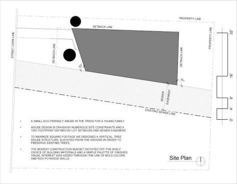3rd Place Juried Winner The 2013 Rebecca Hedly House Site Plan