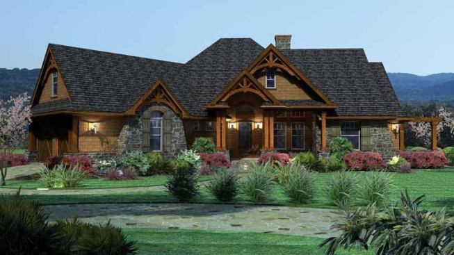 1. Tavern-Like Features: Find a warm heart in this modest sized 2,091-square-foot home where the open first-floor living space connects the dining room, family room, and kitchen with a big angled kitchen island and see-through fireplace. There’s a lot to love in this cottage-fusion ranch house, our No. 1 for the second year running, including extensive outdoor spaces with a hearth-warmed barbecue porch for year-round comfort. For more images and information, click 
here.