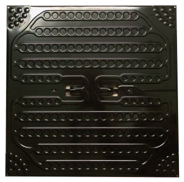 The paver comes in ground- or pedestal-mount form. The pedestal version includes 1/2-inch EPS rigid insulation on the bottom and flexible insulation on the tubes. The ground version includes 1 1/2-inch EPS or XPS rigid insulation.