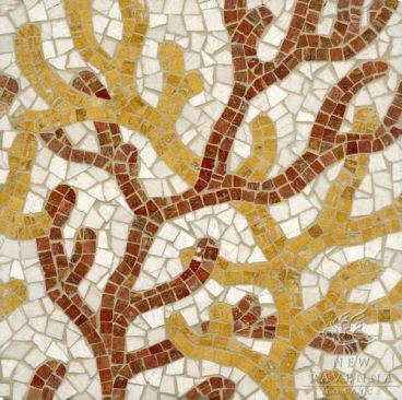 Coral shown in Red Travertine, Persian Gold, and Bursa Beige.