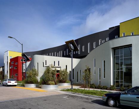This 60-unit affordable apartment building anchors a LEED-ND Gold neighborhood bridigng industrial and residential parts of Oakland, Calif.