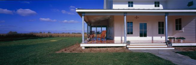 A fresh take on iconic American farmhouse style typifies this Minnesota weekend home. 
Project:
Anderson Farmhouse, Lake City, Minn. 
Architect: Rehkamp Larson, Minneapolis; 
Builder: Dovetail Renovation, Minneapolis.