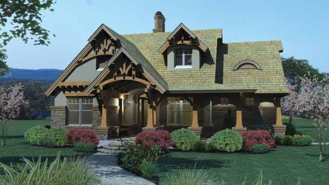 4. Natural Beauty: Decorative trusses crown the appealing exterior of this country craftsman home with wraparound porch and warm natural elements. With the option to finish the basement and expand upstairs, a growing family has plenty of room for additional bedrooms, recreation spaces, and storage, all without adding to the home’s footprint. For more images and information, click here.