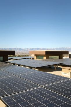 The 16 kW PV system will provide at least half of the home's electrical needs.