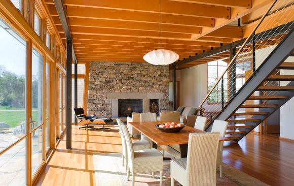 Field House was sited and designed to maximize solar exposure.