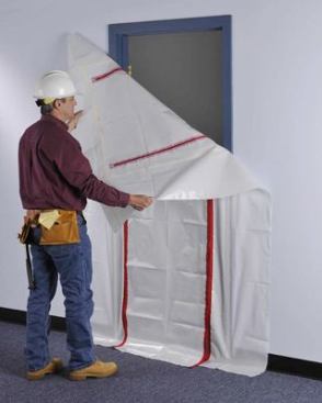 Zip it Up  ZipDoor is a mini-me version of the popular ZipWall system. The kit’s tape, zippers, and fire-rated plastic sheeting make it possible to seal a doorway in less than a minute, the company says. It’s touted as a dust control measure for remodeling projects and renovations in which there’s a danger of disturbing lead paint. ZipDoor comes in two versions: One for doors up to 3x7 feet and one for doors up to 4x8 feet. 
ZipWall www.zipwall.com. 
—C.W.