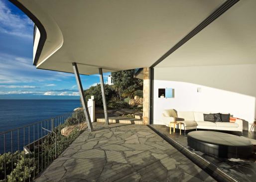 The lower-level study opens into an indoor/outdoor room.