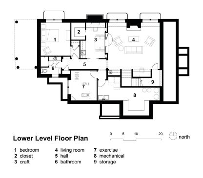 The home's lower level floor plan.