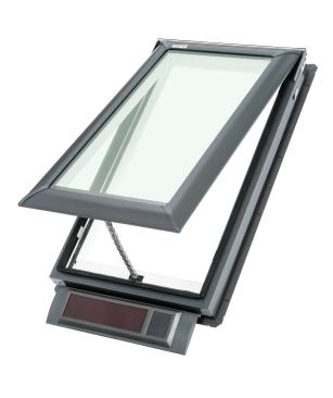 The Fresh Air solar-powered skylight opens and closes by remote control. The system requires no wiring, which ensures easy installation, according to the company. The solar panel incorporates a rain sensor for automatic closing, and works on cloudy days and in indirect sunlight. The product is eligible for a 30 percent federal tax deduction.