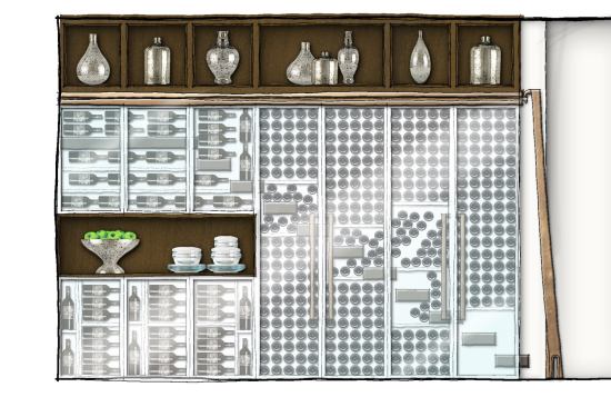 Dining room wine wall