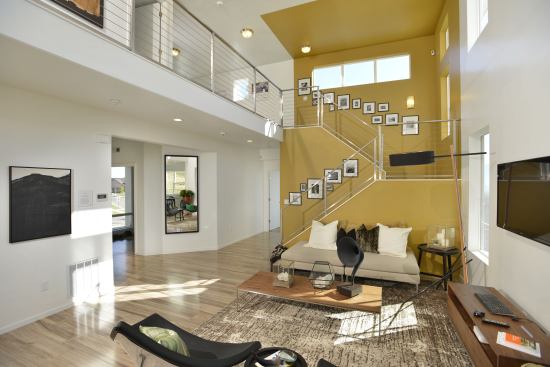 The home shows off Garbett's contemporary design aesthetic, although company officials shy away from putting a label on the look.