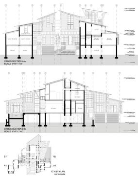 Section drawings of the house.