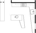 The kitchen's floor plan.