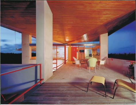 The roof is also an essential component of the house's rain-collection system.