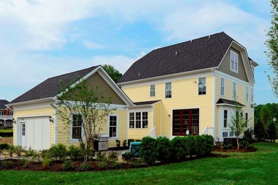 Sited on a corner lot, the house features a detached garage, which keeps the indoor air of the house cleaner and results in less space that needs heating and cooling.