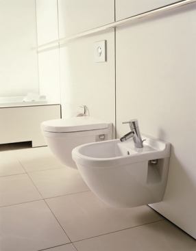 Wall-Hung Toilet: A wall-mounted bowl can be placed at any height and makes a bathroom easier to clean up. An in-wall tank also adds extra floor space.