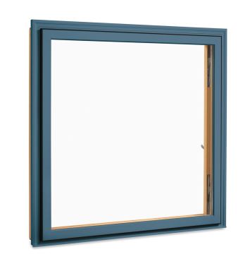 Outward Bound The sash of the Ultimate Venting Picture Window projects outward to reveal a screened-in opening that promotes air movement. It vents stagnant air, reduces condensation, and keeps out insects. The window features ergonomically engineered handles, and DP ratings of up to 40 for air and water infiltration. A wide variety of sizes and glazings are available. Marvin Windows and Doors. 888-537-8266. 
www.marvin.com.