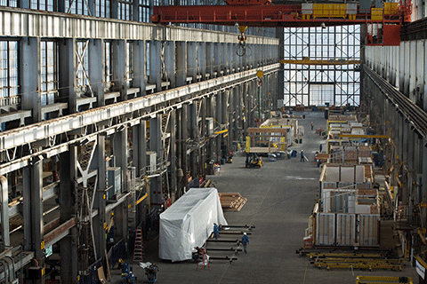 BluHomes manufacturing puts prefab home components into shipments.