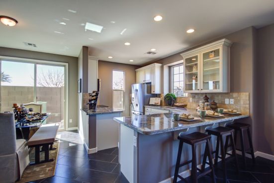 Higley Homes’ single-family homes for rent in Gilbert, Ariz., feature high-end touches like granite countertops, recessed lighting, ceramic tile and birch cabinets. The builder will sell the three- and four-bedroom rental homes to willing buyers.