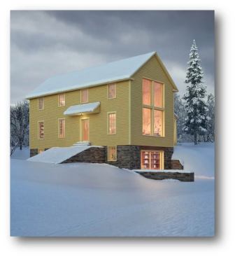 Currently under construction, the Kinderhook Farmhuse is the firm's second house to be built with passive house standards.