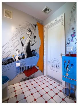 2008 HUE Residential Interiors Award winner Danielle Bokor's Dr. Seuss-inspired children's bath.