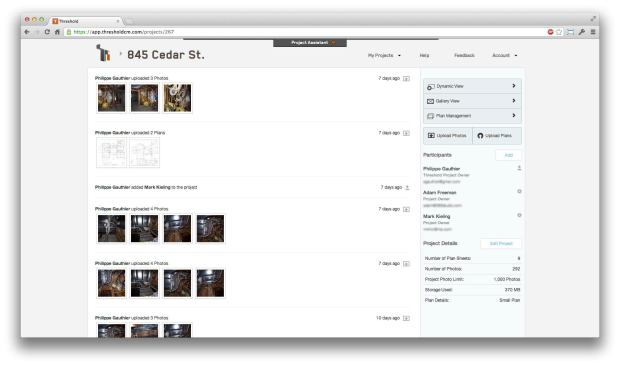 Threshold creator Adam Freeman says he and his team applied the concept of the "news feed" popularized by the Facebook platform to help users manage multiple projects from one account.