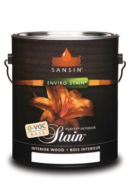 Eco Cover Purity, its manufacturer says, is the first water-based interior penetrating wood stain with zero VOCs. The product produces little to no odor, applies with the choice of a wipe or spray, and dries in as few as 15 minutes. It penetrates both soft and hard woods, and is available in a line of micro-fine colors called Eco-Tones. Sansin Corp. 877-726-7461. 
www.sansin.com.