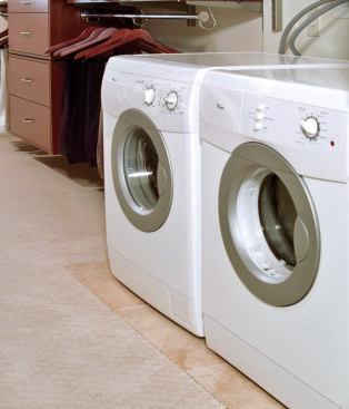 WASH UP: Clothes-care products from Whirlpool Corp. handle all laundry needs. The master suite has its own front-loading, 24-inch washer and dryer; a portable fabric freshener to relax wrinkles and remove odors; and an ImPress ironing station that tucks out of the way. The pool bath is outfitted with a DryAire drying cabinet to accommodate wet garments. The laundry has its own collection of mainstays that include a SinkSpa jetted sink and an Ensemble fabric-care washer and dryer. The units have Whisper Quiet Plus Sound Insulation, stainless steel interiors, and multiple options to get clothes as good as new. www.insideadvantage.com.