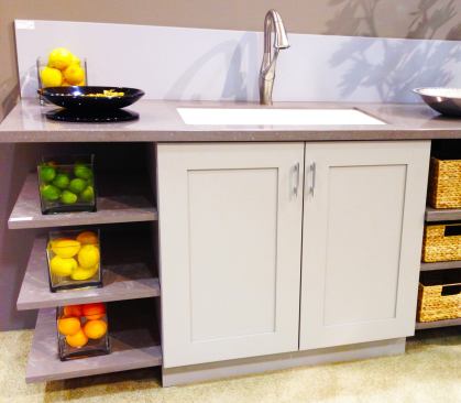 DuPont Corian. This solid surfacing offers versatility in both color and design. More 
here.