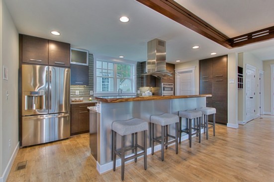 The kitchen uses all high-performance fixtures and appliances.