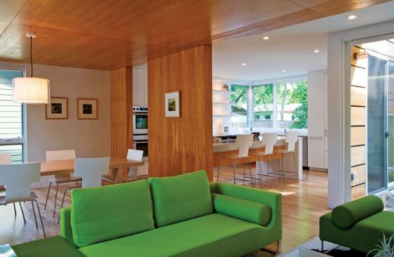 The floor and cabinetry are pecan—a local wood and Texas' state tree.