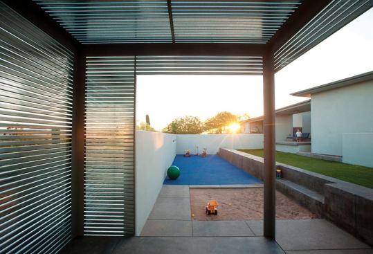 2010 Out Spaces' Awards
2010 Grand Award - 
Play Yard at the Winter Residence, Tucson, Ariz. 
Entrant/Architect/Landscape designer:Ibarra Rosano Design Architects, Tucson, Ariz.; 
Builder: Repp Design + Construction, Tucson  A garden wall keeps young ones in and desert critters out, while a slatted steel cube offers shelter from the sun.