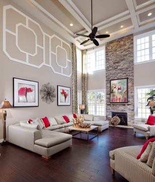 The living room of a K. Hovnanian model at Willowsford.