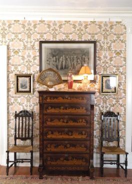Wallpaper: By the early nineteenth century, mass production of wallpaper allowed a design feature that was once the mark of only the most affluent households to become accessible to almost everyone. It quickly became ubiquitous, and today, a well-selected pattern offers great period-style to any home.