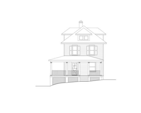 Urban Four Square was built quite close to the street. This side of the house had a porch stuck onto the front of the house that dead-ended close to the front entrance