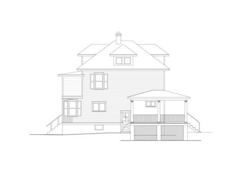 On the new left side of the house is the tower addition, plus a screen porch that wraps around the house and leads right into the tower.