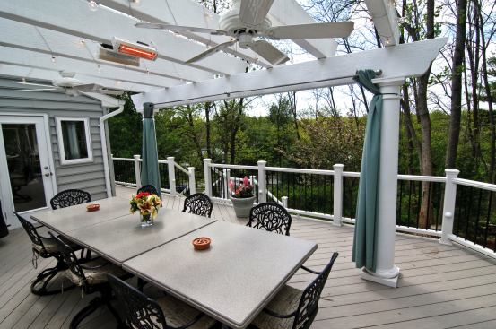 Outdoor fans and heaters help homeowners extend the seasonal use of their outdoor areas. Sun Design, www.sundesigninc.com, McLean, Va.