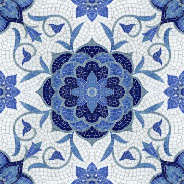 The Delft Collection's Aurelia in a jewel-cut mosaic.