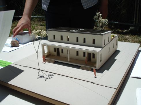 A model of the project as seen from the street.