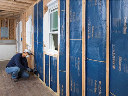 At this year’s show, CertainTeed unveiled its new SmartBatt product, an industry-first fiberglass batt insulation that contributes to healthier homes and buildings by intelligently managing moisture. The insulation adapts based on moisture levels in the wall cavity, blocking moisture from entering when humidity is low and allowing the wall to breathe when it senses high humidity that needs to be released, helping reduce the potential for mold and mildew growth. SmartBatt also offers highly efficient thermal performance and enhances acoustical control by helping to block disturbing outside noise.
