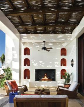 Under the palapa is a fireplace, so there's a place to enjoy the ocean setting, even on cool nights.