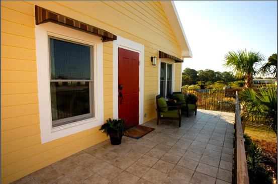 Even the exterior windows and doors are cast in concrete for added strength.