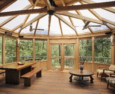 The veranda is accessible from the adjacent kitchen and can accommodate gatherings of up to 20 people. All-season quartz patio heaters extend its useable "season" to nearly all year. Brazilian Ipe flooring offers excellent durablity and intense color.